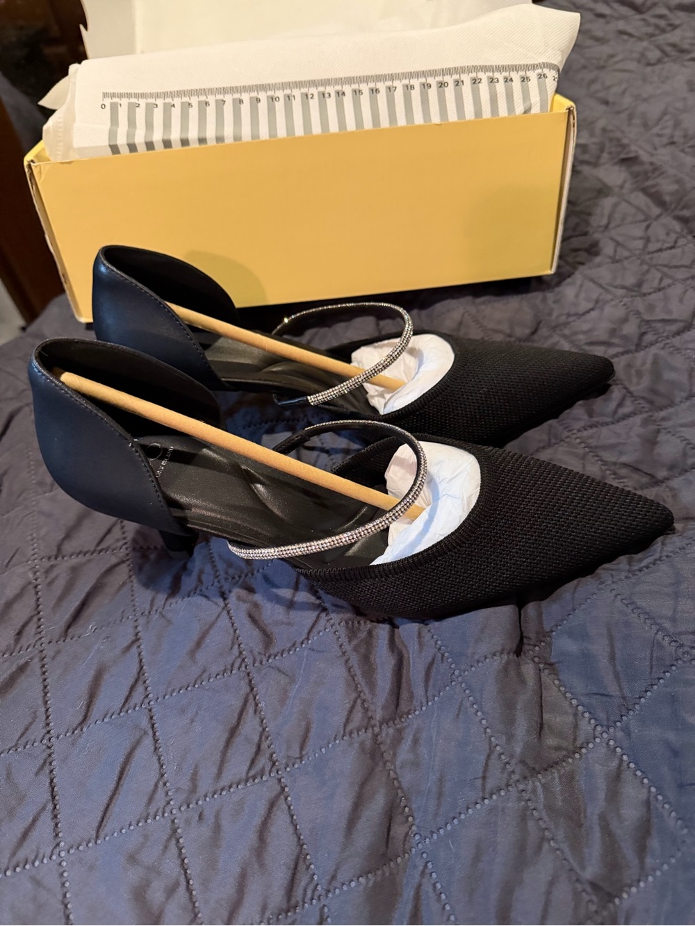 CharmElle Sparkle Pointed Toe Heeled Pump